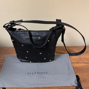 All Saints Mazzy Studded Leather Crossbody